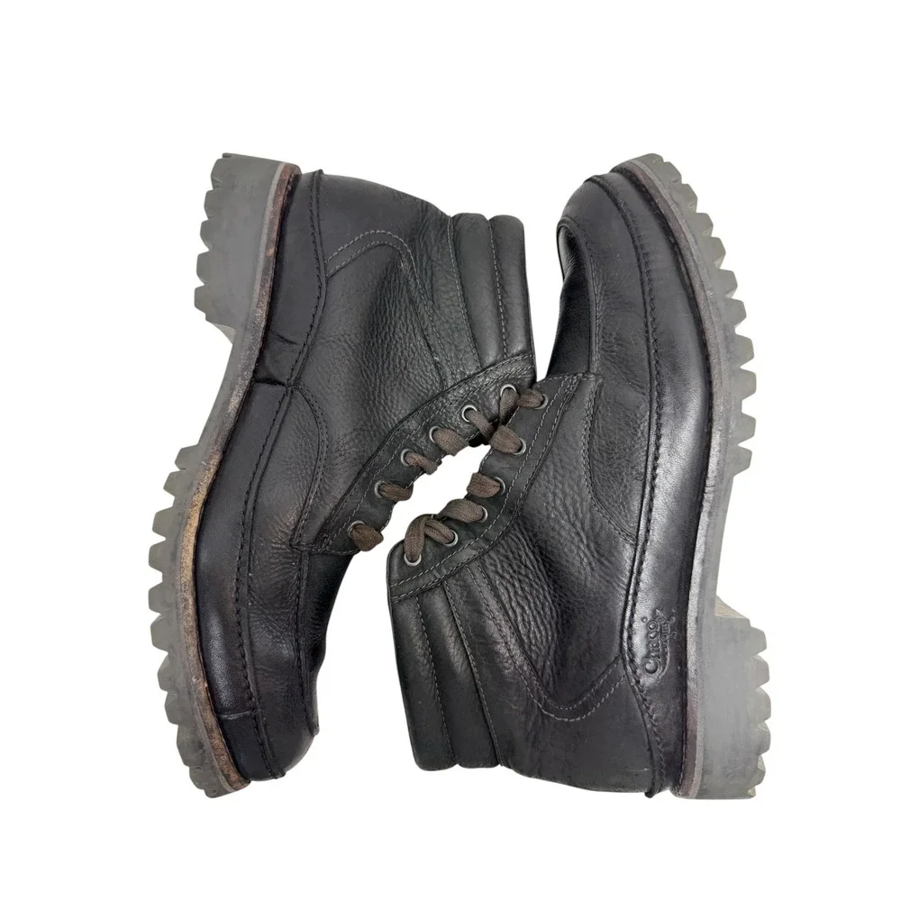 Chaco Yonder Moc Toe Ankle Hiking Boots Mens Black Leather Size 10